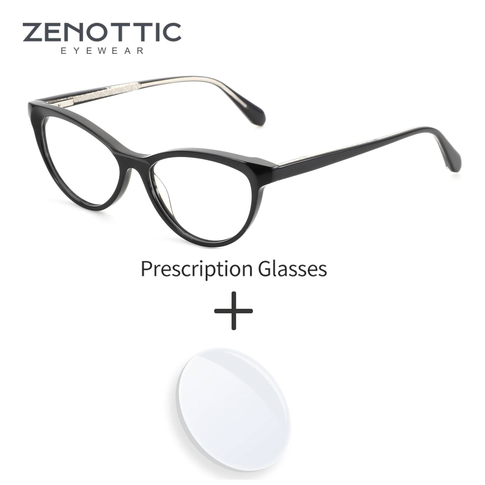 

ZENOTTIC S Size Stylish Cat Eye Graduated Progressive Multifocal Glasses Handmade Acetate Myopia Hyperopia Lenses Woman