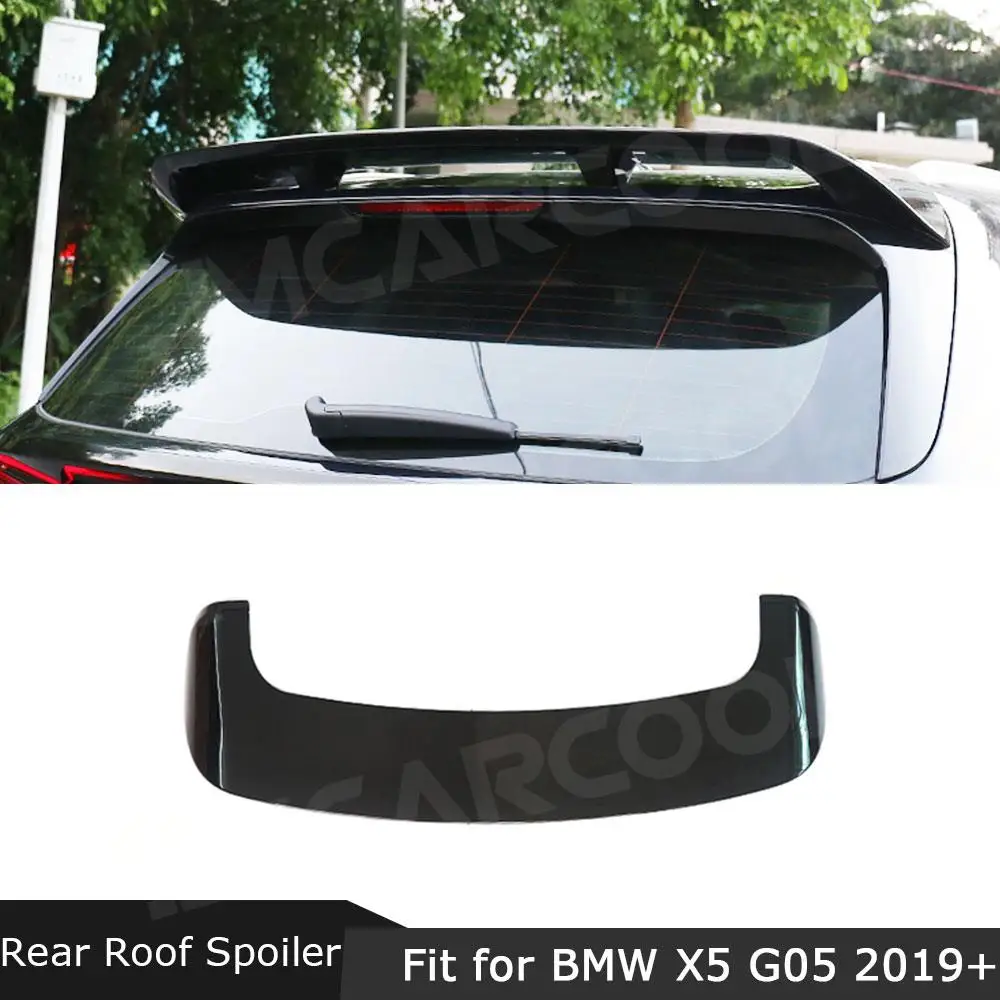 

ABS Material Carbon Look Rear Trunk Roof Lip Spoiler Gloss Black Bumper Wings For BMW X5 G05 2019 UP Car Accesorise