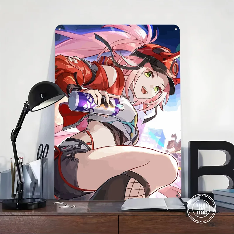 Honkai Star Rail Rappa Printing Poster Customized Retro Wall Art Vintage Metal Signs for Mancave Home Decor Living Room House