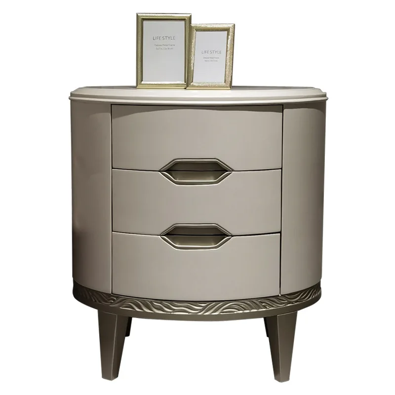 Bedside table Simple modern neoclassical bedside round bedside table