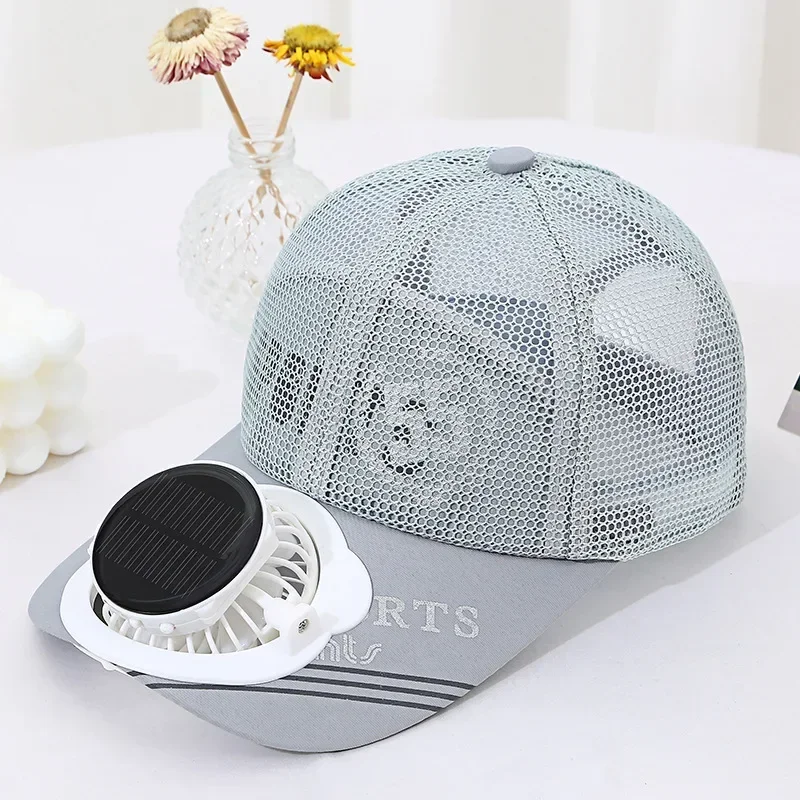 Summer fan hat solar charging dual purpose hat with fan, outdoor fishing hat, net hat sun shading and sun protection Running Cap