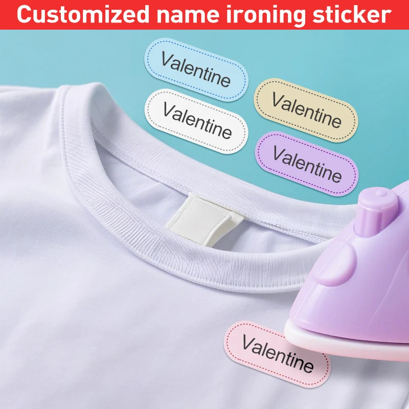 Customized Waterproof Name Tags for Kids Clothing, School Uniform Labels,Iron-On Stickers for Bags,School Supplies, Multilingual
