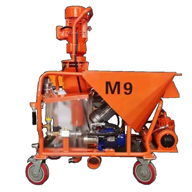 Gypsum cement plastering and painting PFT plastering machine, construction mortar spraying machine