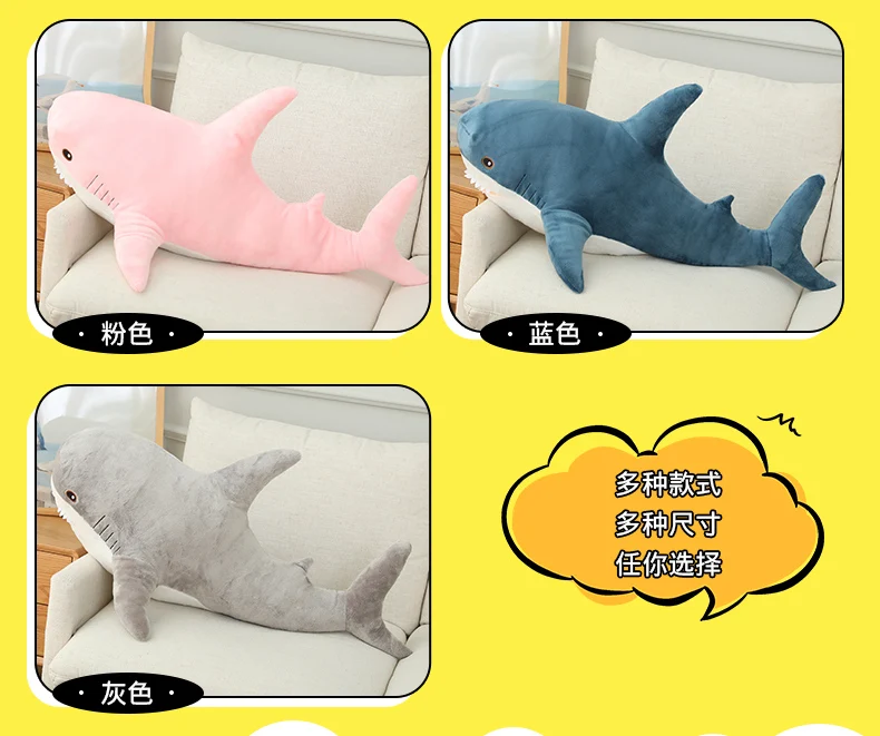 15-140cm kawaii rosa Hai Plüsch tier Riesen Stofftier große weiche Puppe Wal Delphin lange Schlaf kissen Mädchen Geschenk für Kinder – Detail 3