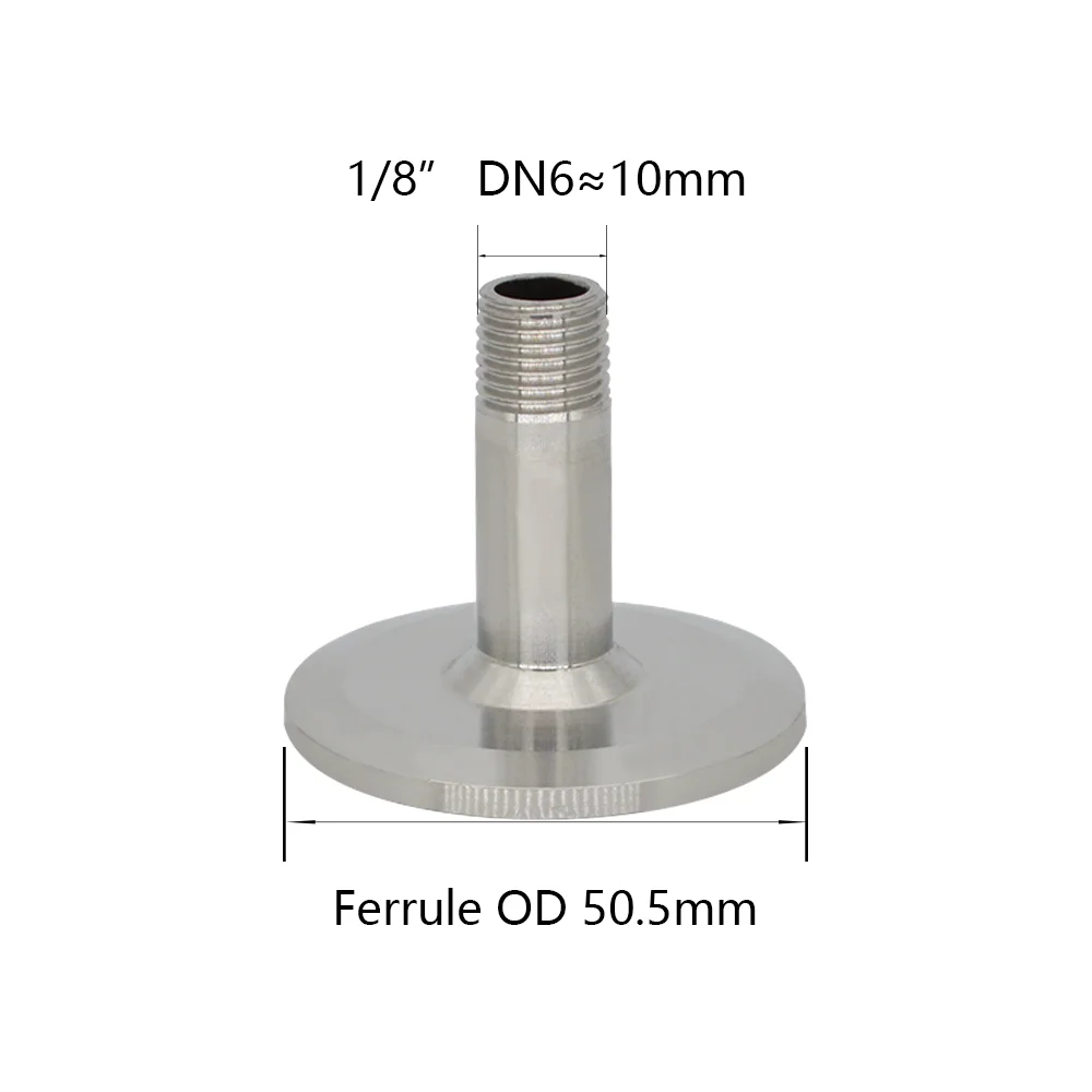 YQBS ذكر الخيوط 1/4 "3/8" 1/2 "إلى ثلاثي المشبك الطويق 304 تركيب أنابيب الفولاذ المقاوم للصدأ الصحية #3