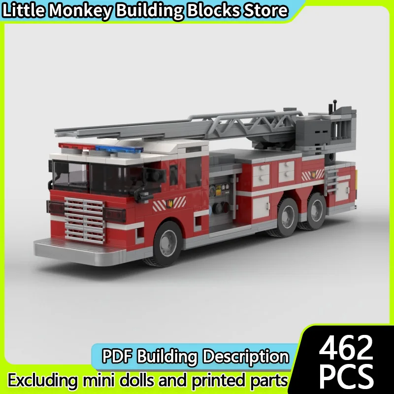 

Модель городской спасательной техники MOC, строительные кирпичи, двигатель пожарной лестницы, модульная технология, детские праздничные подарки, сборные игрушки, костюм