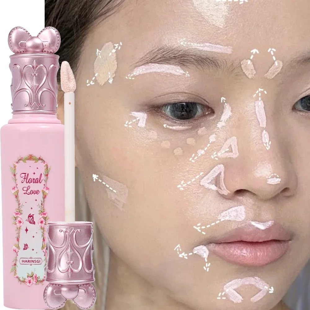 Pink Liquid Concealer Stick Moisturizing Waterproof Brightening Concealer Cream Lasting Cover Acne Spot Dark Circles Face Makeup