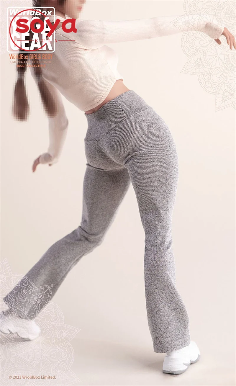 Worldbox CA022 1/6 مقياس تمتد اليوغا السراويل العليا الملابس نموذج صالح 12 ''أنثى الجندي عمل الشكل دمى الجسم #3