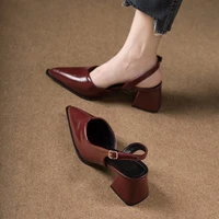 High Heel Sandals Woman Pointed Toe Heeled Shoes Shallow 2026 New Summer Trend Loafers Slingback Shoes Elegant Dress Pumps - Image 4