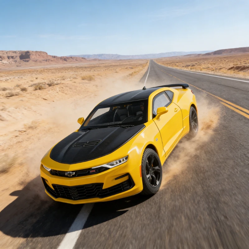 

1:24 Camaro 2023, модель спортивного автомобиля из сплава с мышцами, литая под давлением металлическая игрушка, серия звуков и света, игрушка, детский подарок