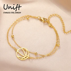 Unift Basketball Layer Chain Bracelets for Women Stainless Steel Ball Charms Fashion Geometry Sport Bracelet Coach Mom Jewelry