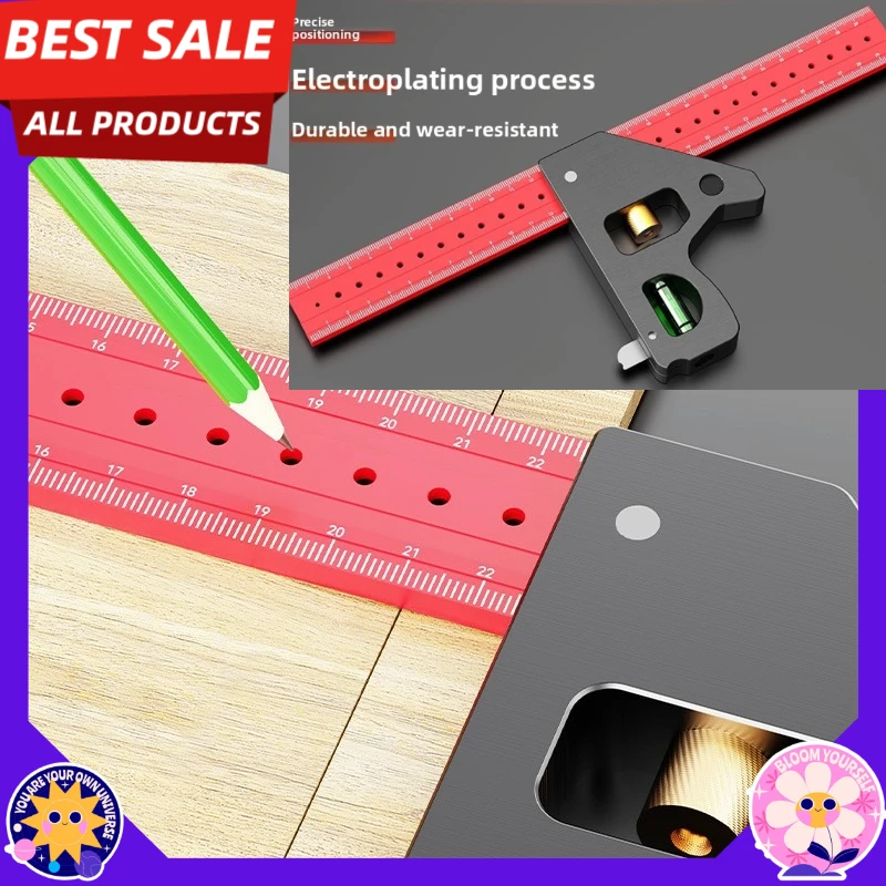 Factory direct sales of high-quality angle ruler 90-degree woodworking ruler combination multi-function thickened