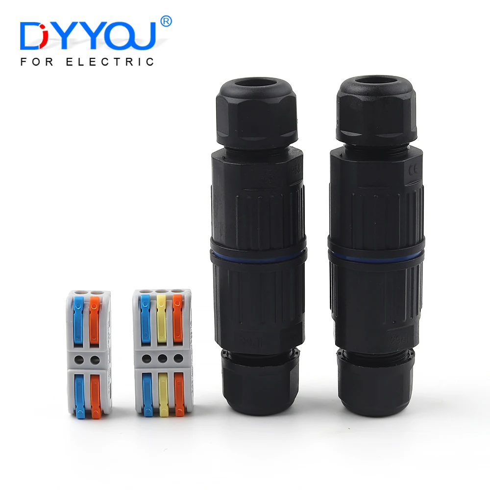 IP68 Waterproof Cable Connector Quick Connection 2 in 2 out 3 in 3 out 2/3 Pin Electrical Terminal Adapter Wire Connector