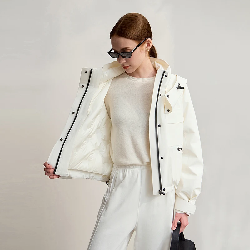AMII Piumini con cappuccio Donna 2025 Inverno Nuovo Allentato Casual Piumino corto Impermeabile Abiti versatili per le signore 12524029