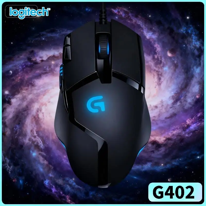 Logitech G402 Hyperion Fury Mouse 500 IPS Tracking 4 DPI Modes 4000 DPI Anti-Slip for PC Desktop Gaming Setups