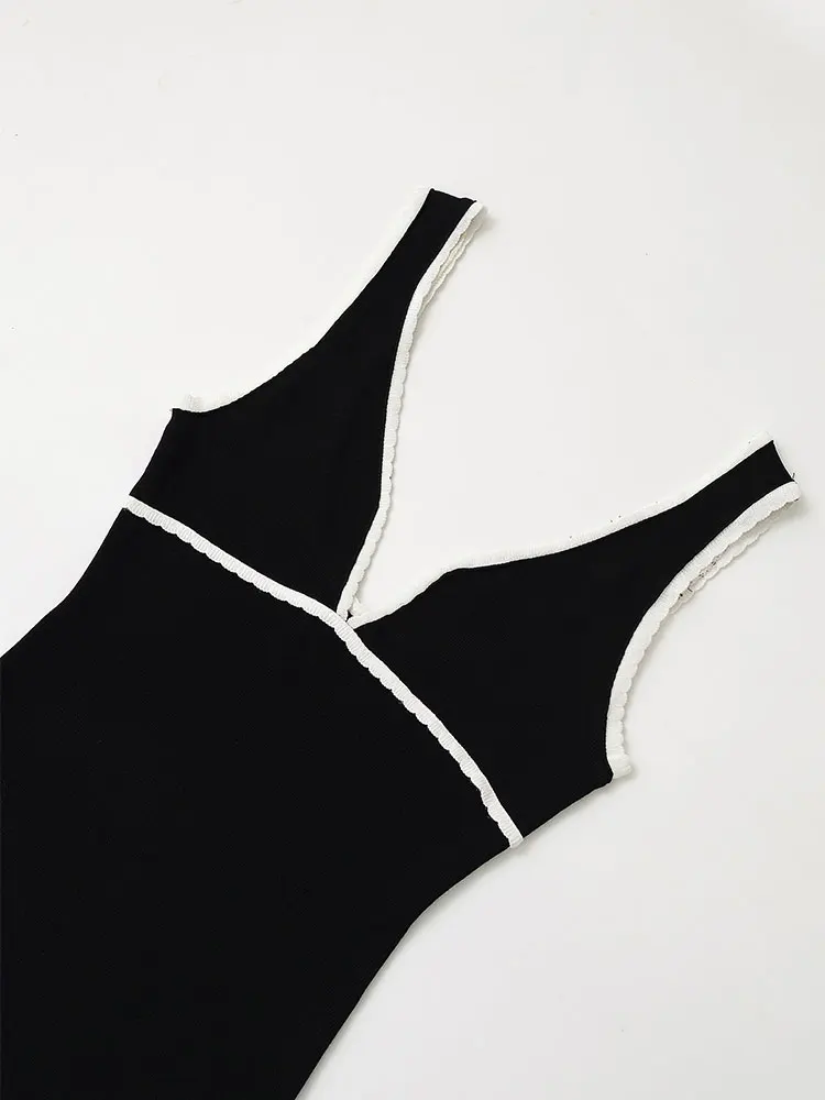 Vestido camisola de punto Sexy y elegante para mujer, vestido largo sin mangas, nueva moda, vestido de fiesta Primavera Verano 2025