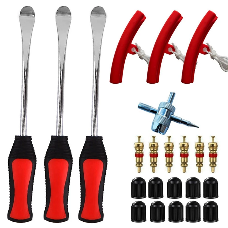 22PCS/Set Car Wheel Rim Protector Tire Changing Lever Tools Auto Spoon Tire Kit Wheel Guard Rim Tyre Accessories