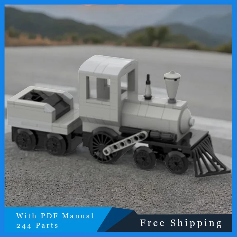 244 piezas de locomotora gris, modelo MOC, bloques de construcción DIY, montar ladrillos, juguetes educativos creativos de Navidad, colección de regalos