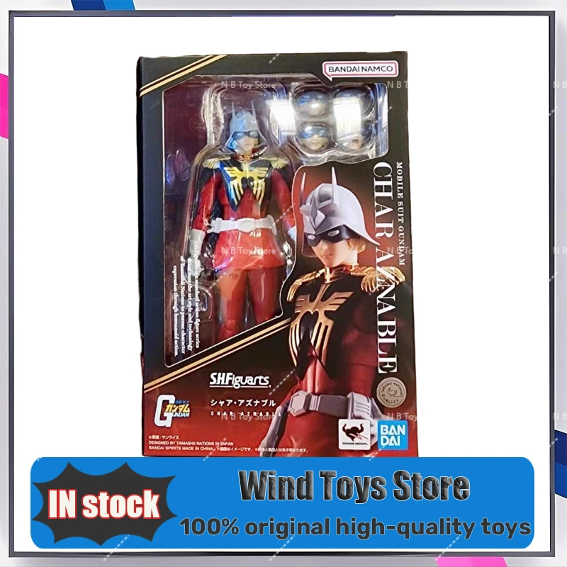 오리지널 반다이 S.H.Figuarts SHF 샤르 아즈나블 모빌 슈트 레드 코멧 제온 공국의 에이스 파일럿 재고 모델 장난감