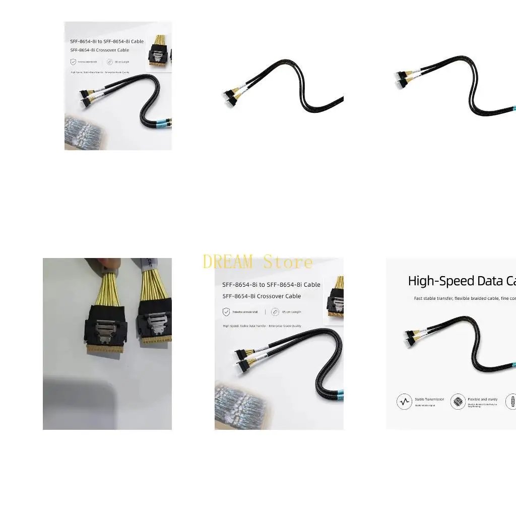 SFF-8654 8I Data Cable with Outer Sleeve and End Covers For Server Back plate Best Sale