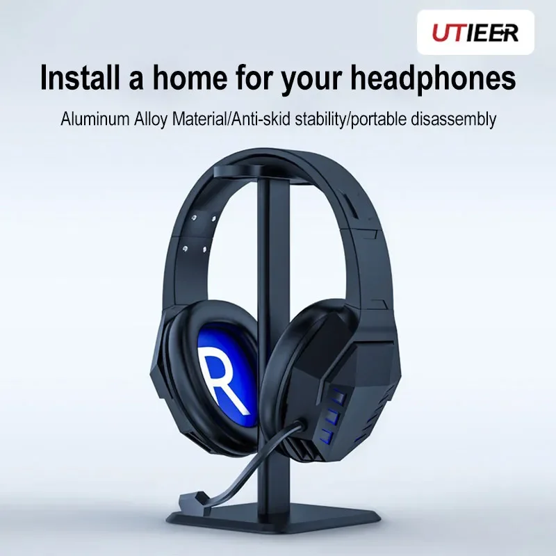 Aluminum Alloy Headphone Holder With Fixed Display Hanger Detachable And Multifunctional Esports Headset Key Storage Bracket