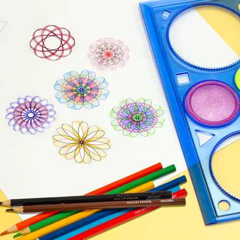 Creative Painting Multifunctional Puzzle Body Tracer Geometry Ruler Student Drawing Tool Painting Ruler Learning Art Tool