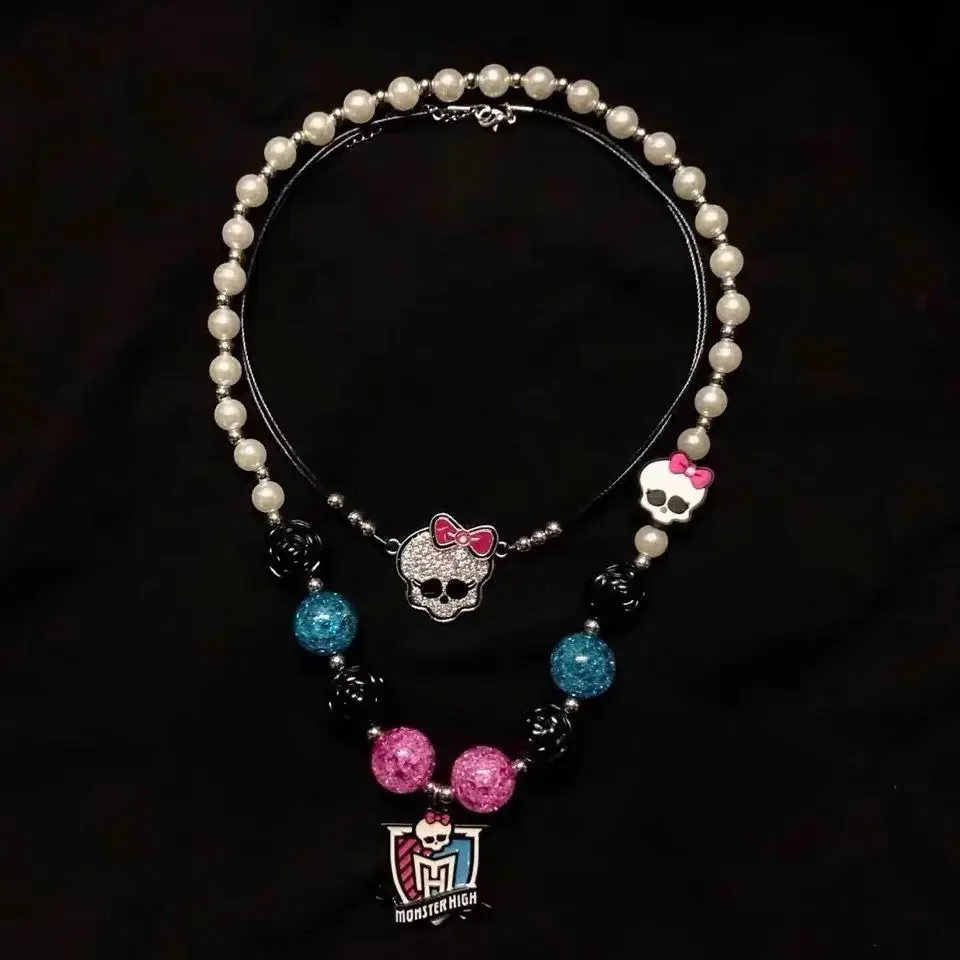 

New Monster high diamond necklace Pendant Striped earrings cosplay Prop Necklace