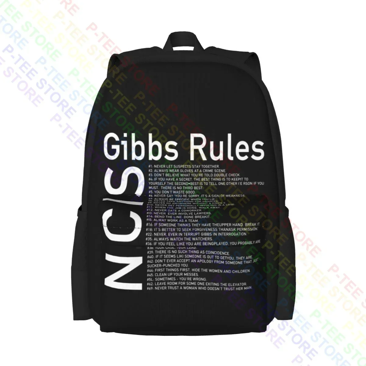 

Ncis Gibbs Rules Black Men Large Capacity Backpack Print Schoolbag Eco Friendly Bags For Travel