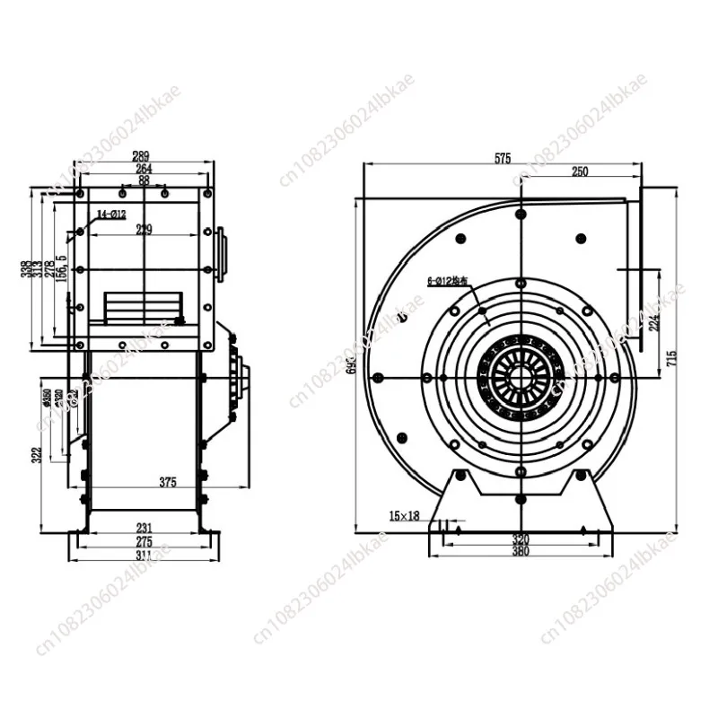 External rotor centrifugal fan YWL 4D - 200-0.31 KW - 380V - 1500
