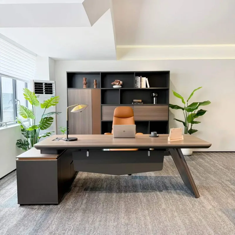 CEO desk E0 Grade, Minimalist Modern Executive , Including Desk And Chair Set, Suitable For Office Managers