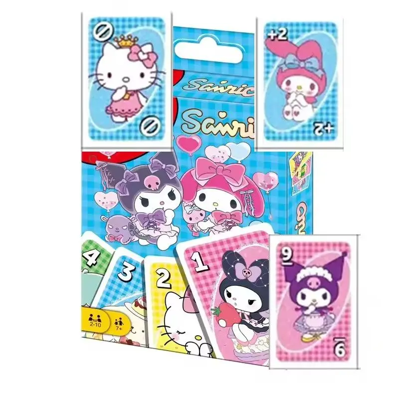 

Карточная игра Sanrio Hello Kitty для нескольких игроков, семейная настольная игра, веселое развлечение для друзей, покер