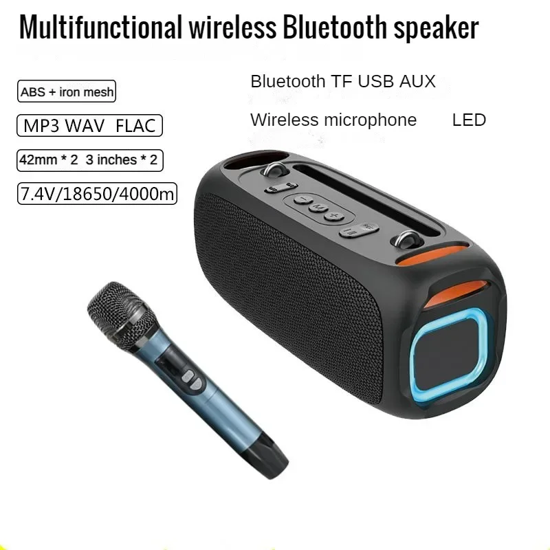 40W High Power Subwoofer Outdoor Ares Bluetooth Speakers With Microphone Portable Karaoke Sound Box Strong Bass Wireless Column