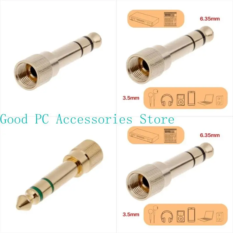 

R53C Brass 6.35mm to 3.5mm Adapter Converter Universal Headphone 6.35mm to 3.5mm Plug