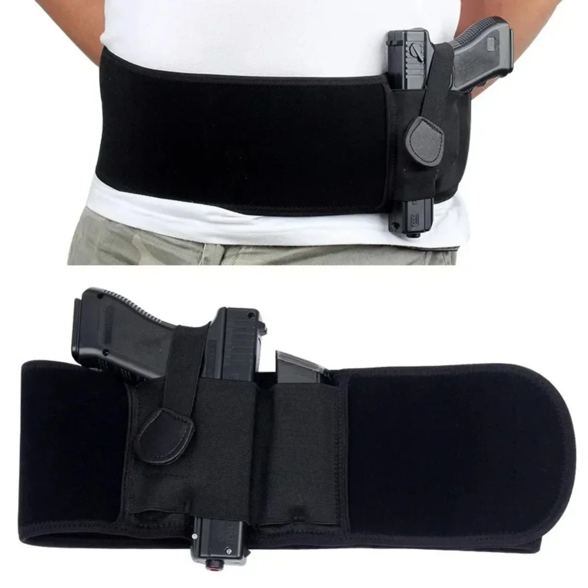 Tactical Hidden Holster Portable Belly Holster Concealed Carry Waist Band Belt For Outdoor Hunting Defense Holster