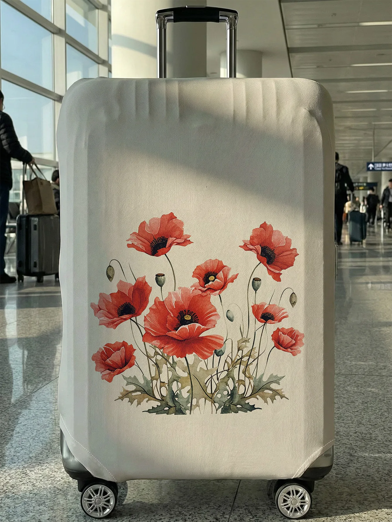 

Чехол для багажа с цветочным принтом мака, подходит для чемоданов 18-32 дюймов, чехол на ручку чемодана, дорожные аксессуары