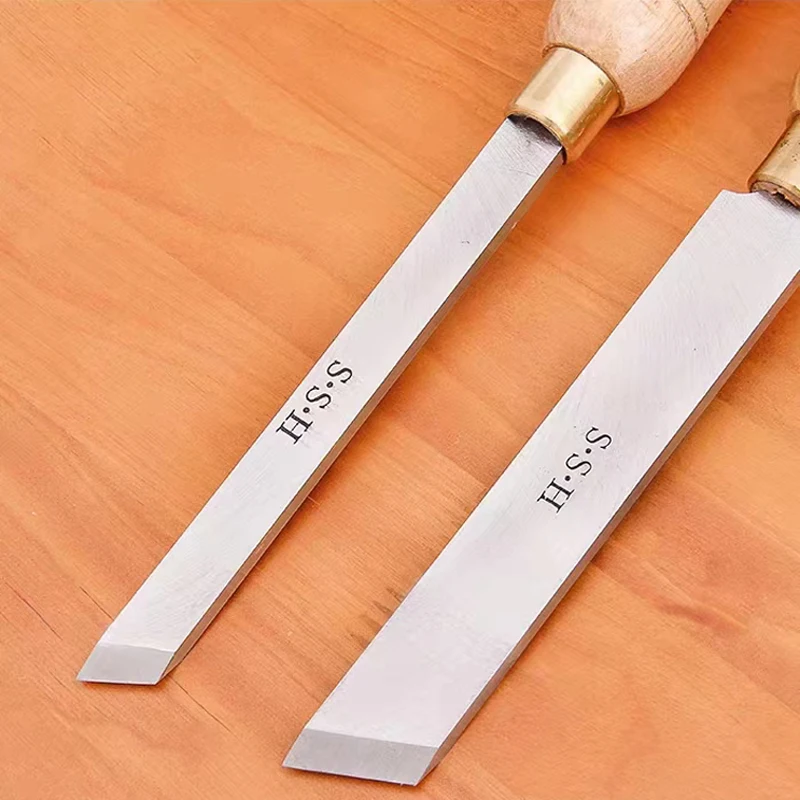 High Speed Steel Woodworking Lathe Tool Chisel Oblique Blade 15mm 24mm Width