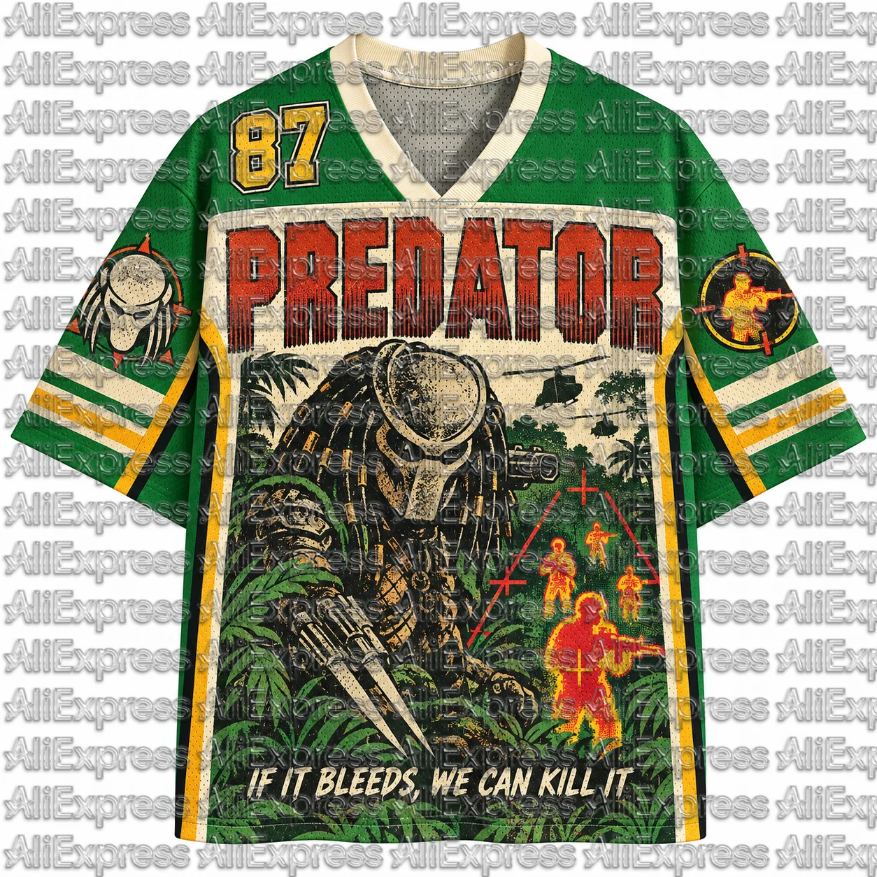 2026 Popular 80s Themed Sports Fashion Short Sleeved V-neck Mesh Streetwear Retro Band Movie Game Fan Gift T-shirt