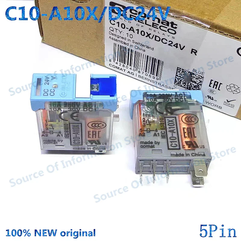 10Pcs C10-A10X/DC24V RELECO Relay C10-A10X, DC 24V, 100% New Original