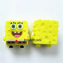 5pcs SpongeBob 3D focal Silicone beads massaggiagengive gioielli perline commestibile per penna ciuccio catena