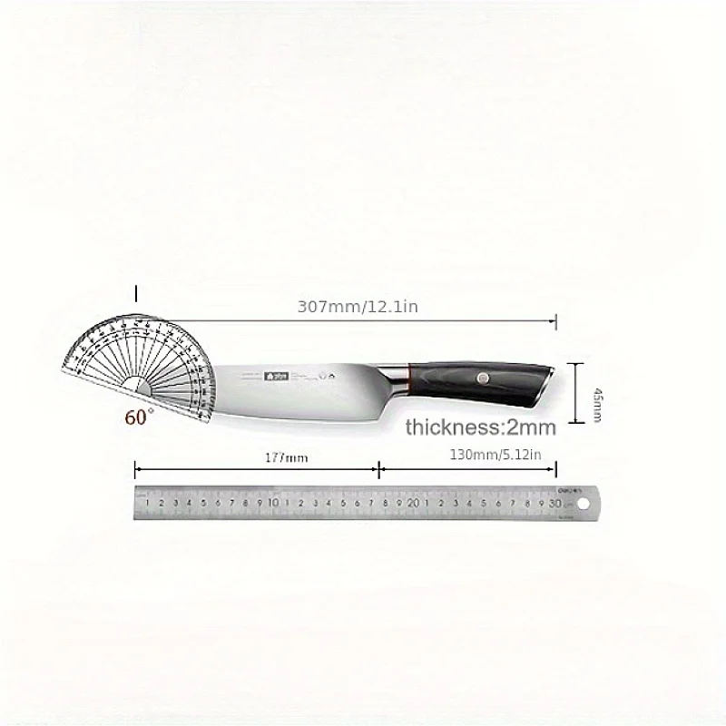 Seiko Stainless Steel Chef Knife Household Kitchen Cutting Meat and Vegetables Utility Knife Solid Wood Handle Sharp Meat Cleave