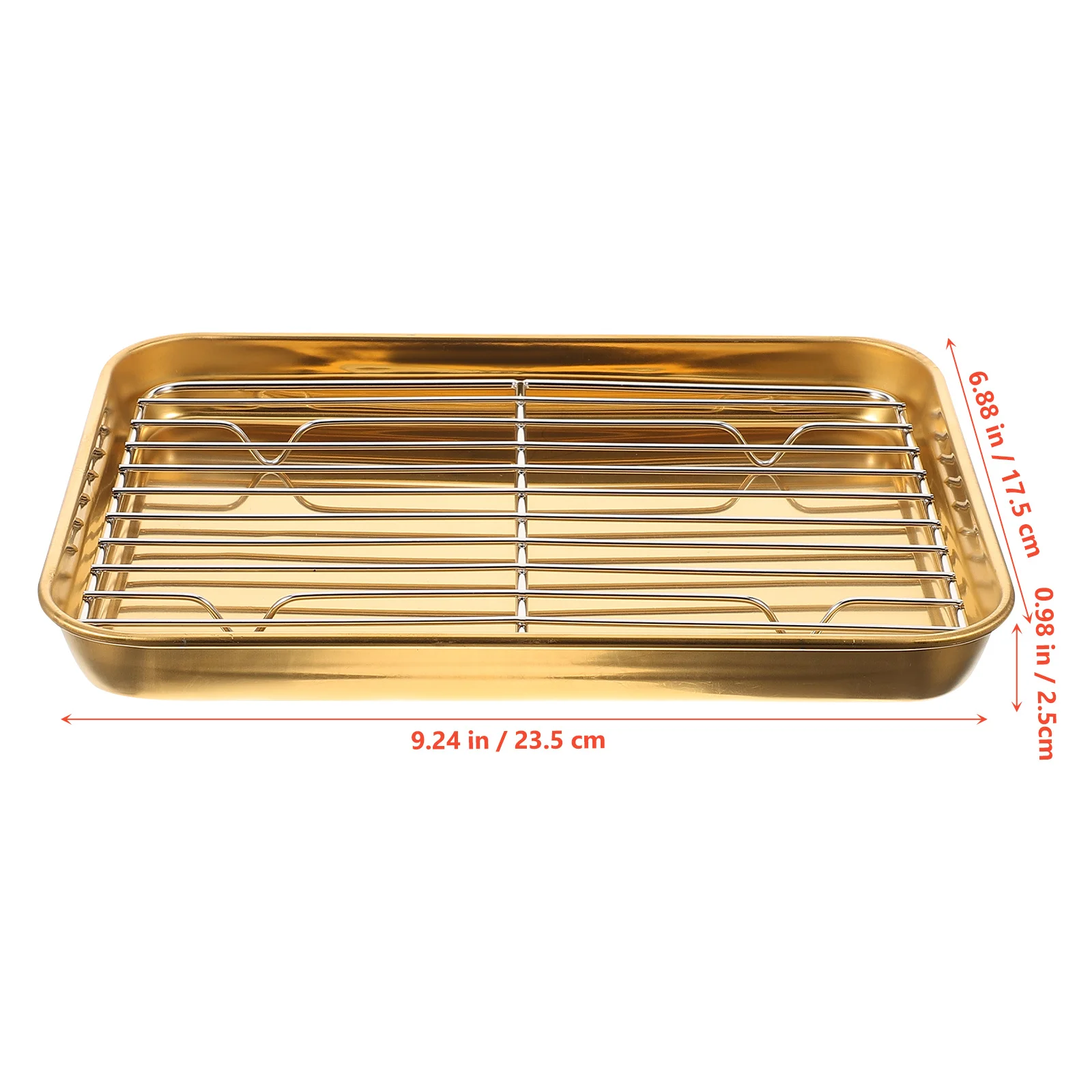 

1Set Stainless Steel Oil Draining Tray for Fried Food Snacks Desserts Storage Lightweight Serving Plate with Strainer Basket