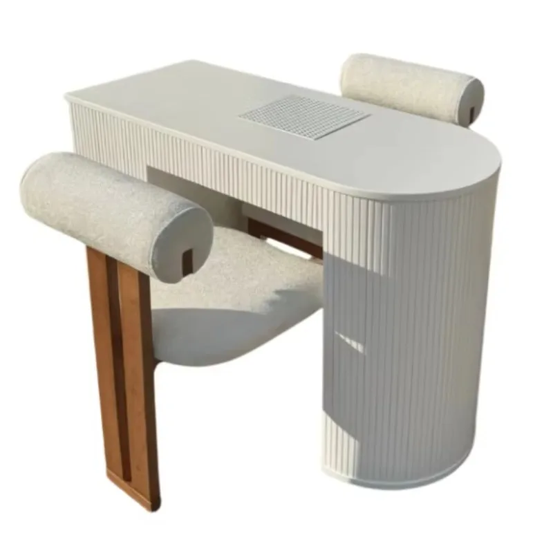 Modern White Double Seat Single Seat Marble Top Manicure Tables and Chair Set With Dust Collector for Beauty Nail Station