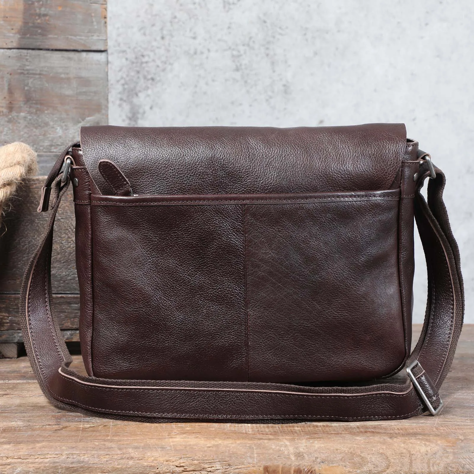S.WORKER Echtleder Herren-Umhängetasche, Crossbody-Taschen, einfache Messenger-Taschen, Rindsledertasche, pflanzlich gegerbte Mode, lässig. – Detail 25
