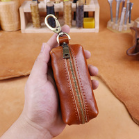 Retro first layer cowhide key storage bag universal multi-functional large capacity leather car key bag change purse for women