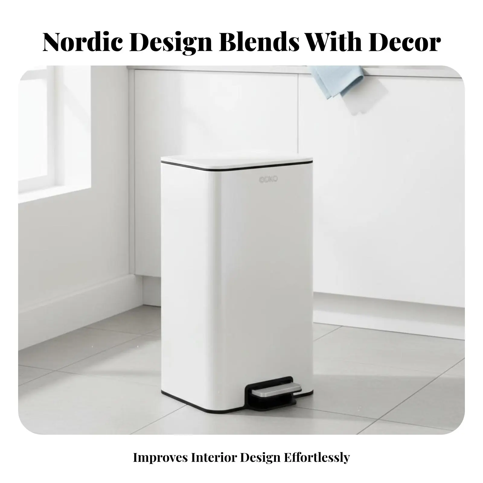 

Foot Pedal Trash Can Hands-Touchless Functionality Stainless Steel Step Bin Lidded Garbage Can Soft Close Lid Stainless Steel