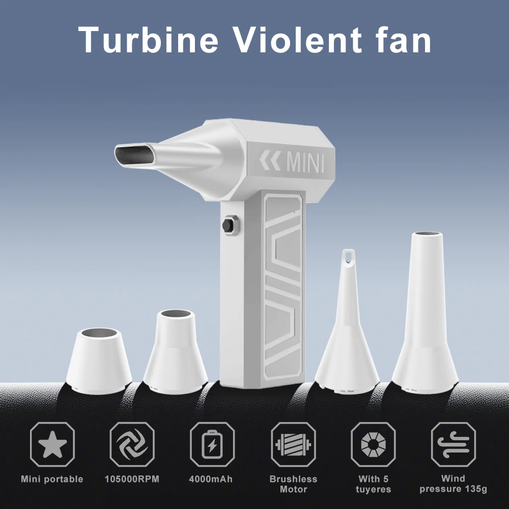 135000 rpm 4000 mAh turbo fan high speed blizzard snow blower dust blower violent fan brushless motor car cleaning