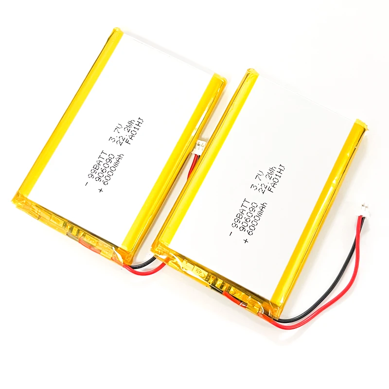 906090 6000mah 3.7V Li Ion Cell Lithium Polymer Rechargeable Battery JST-PH 2.0mm 2Pin for MP3/MP4 Player Bluetooth Headset GPS