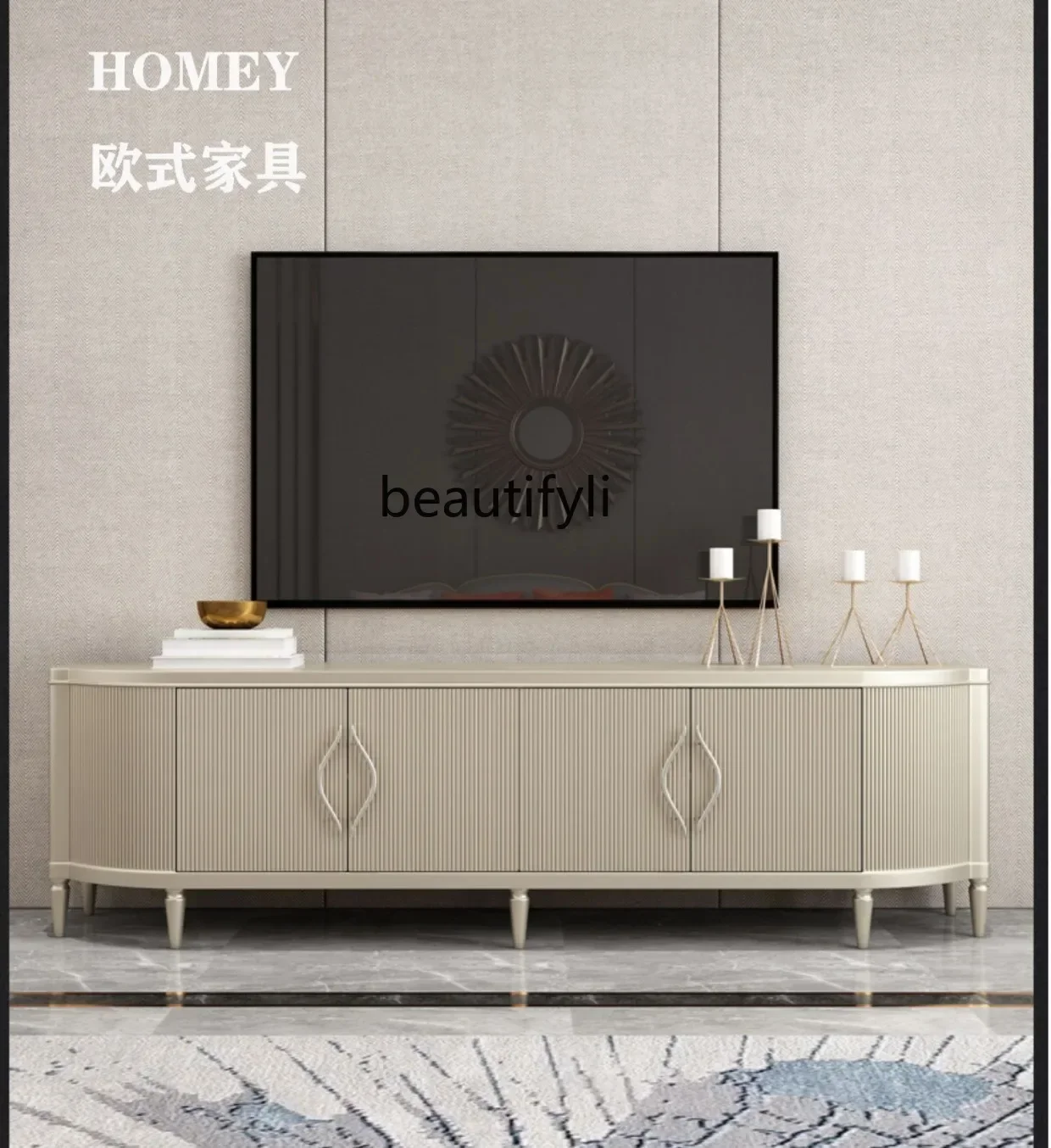 

Cy56 Light luxury TV cabinet Coffee table Combination TV cabinet Shelf American solid wood TV cabinet