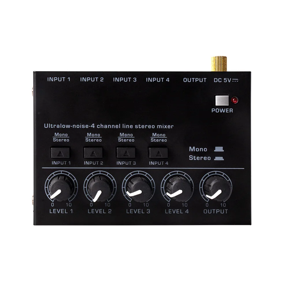 New low-noise, ultra-compact 4-channel 6-channel stereo miniature audio mixer