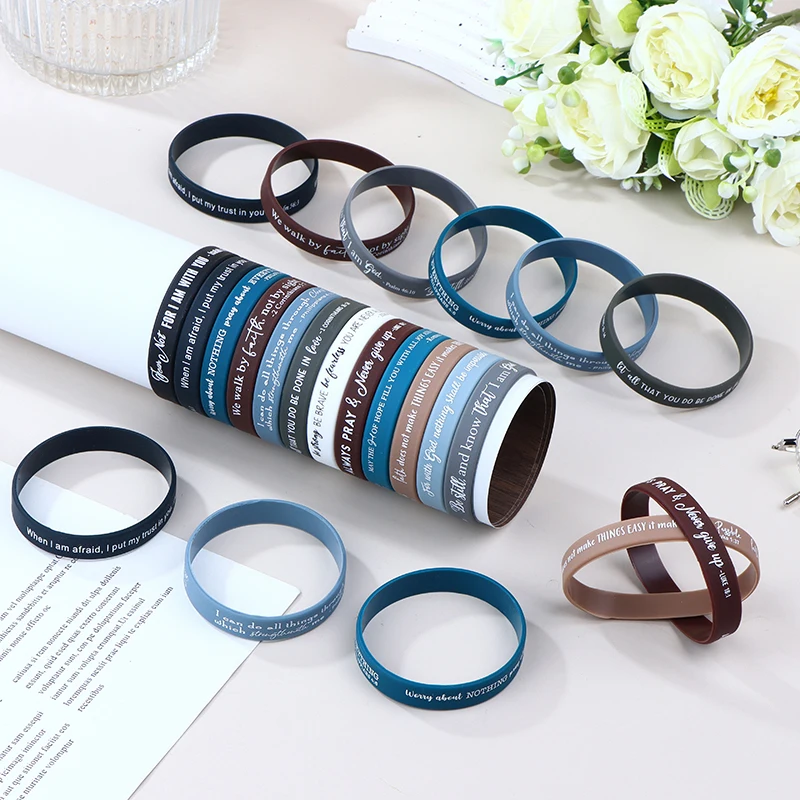 36 قطعة من الأساور الدينية المصنوعة من السيليكون أساور مطاطية للكتاب المقدس ملونة ملهمة من السيليكون المسيحي #1